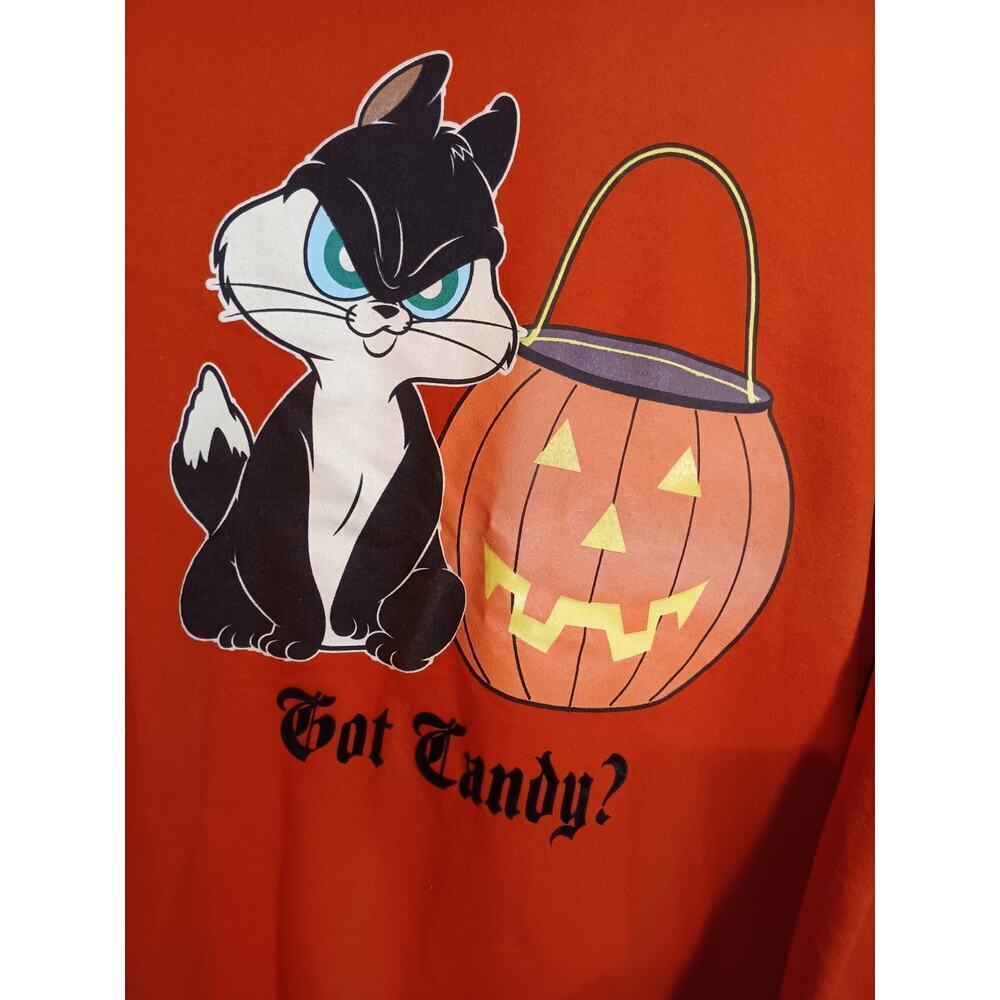 Vintage Looney Tunes Penelope Cat Halloween Got Candy Sweatshirt Large Glows - Picture 2 of 5